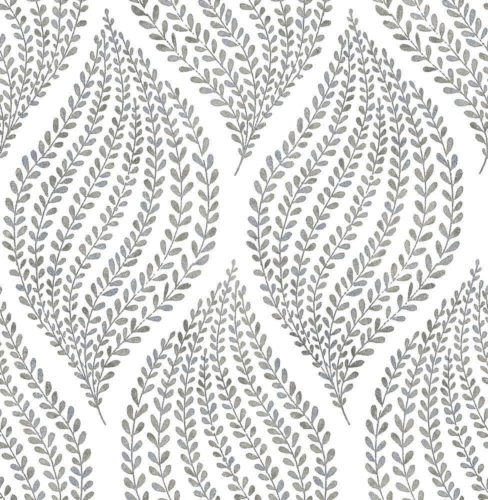 Arboretum Fog Leaves Wallpaper by A-Street Prints Catalina Covers about 56.4 square feet 20.5-in by 33-ft long roll Unpasted 21 - Fabric Carolina -