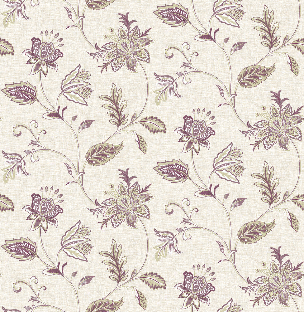 Georgette Burgundy Jacobean Wallpaper by A-Street Prints Ami Covers about 56.4 square feet 20.5-in by 33-ft long roll Unpasted 10.4 - Fabric Carolina -