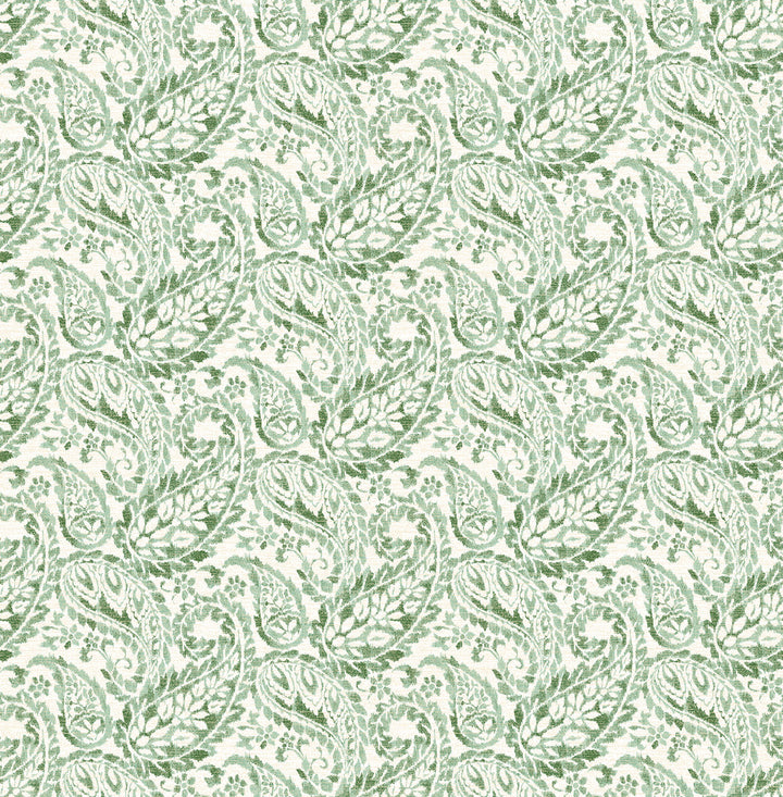 Adrian Green Paisley Wallpaper by A-Street Prints Ami Covers about 56.4 square feet 20.5-in by 33-ft long roll Unpasted 5.2 - Fabric Carolina -
