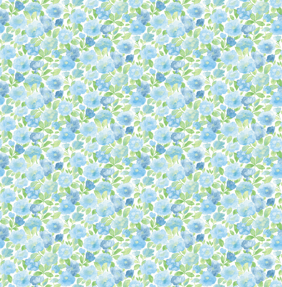 Elsie Sky Blue Floral Wallpaper by A-Street Prints Ami Covers about 56.4 square feet 20.5-in by 33-ft long roll Unpasted 10.4 - Fabric Carolina -
