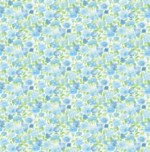 Elsie Sky Blue Floral Wallpaper by A-Street Prints