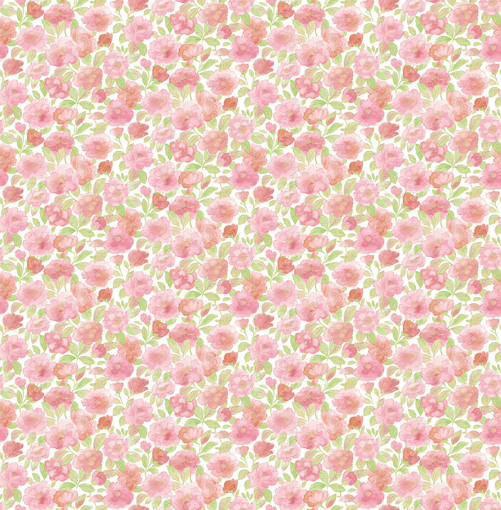Elsie Pink Floral Wallpaper by A-Street Prints Ami Covers about 56.4 square feet 20.5-in by 33-ft long roll Unpasted 10.4 - Fabric Carolina -