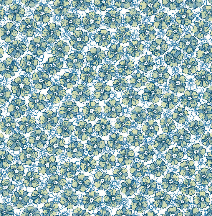 Allison Blue Floral Wallpaper by A-Street Prints Ami Covers about 56.4 square feet 20.5-in by 33-ft long roll Unpasted 20.9 - Fabric Carolina -