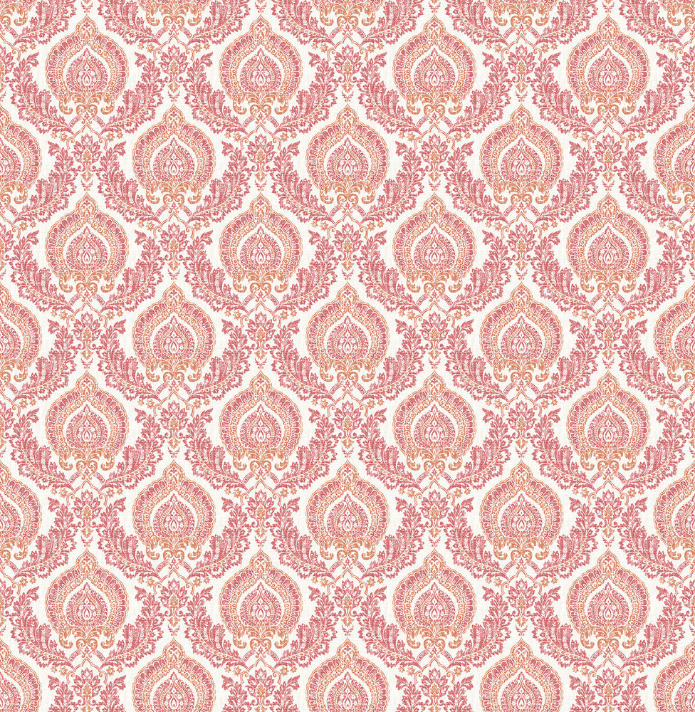 Lulu Rose Damask Wallpaper by A-Street Prints Ami Covers about 56.4 square feet 20.5-in by 33-ft long roll Unpasted 5.2 - Fabric Carolina -