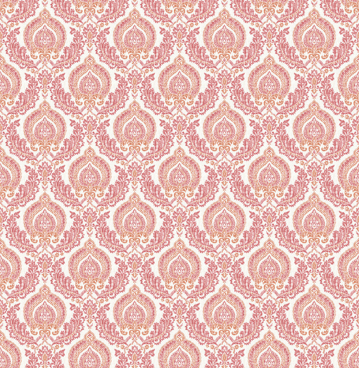 Lulu Rose Damask Wallpaper by A-Street Prints Ami Covers about 56.4 square feet 20.5-in by 33-ft long roll Unpasted 5.2 - Fabric Carolina -