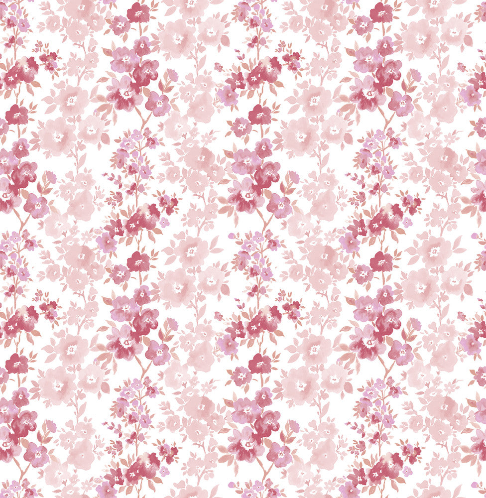 Charlise Pink Floral Stripe Wallpaper by A-Street Prints Ami Covers about 56.4 square feet 20.5-in by 33-ft long roll Unpasted 10.4 - Fabric Carolina -