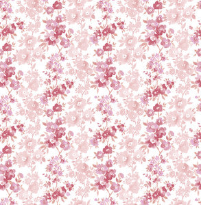 Charlise Pink Floral Stripe Wallpaper by A-Street Prints