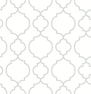 Desiree White Quatrefoil Wallpaper by A-Street Prints