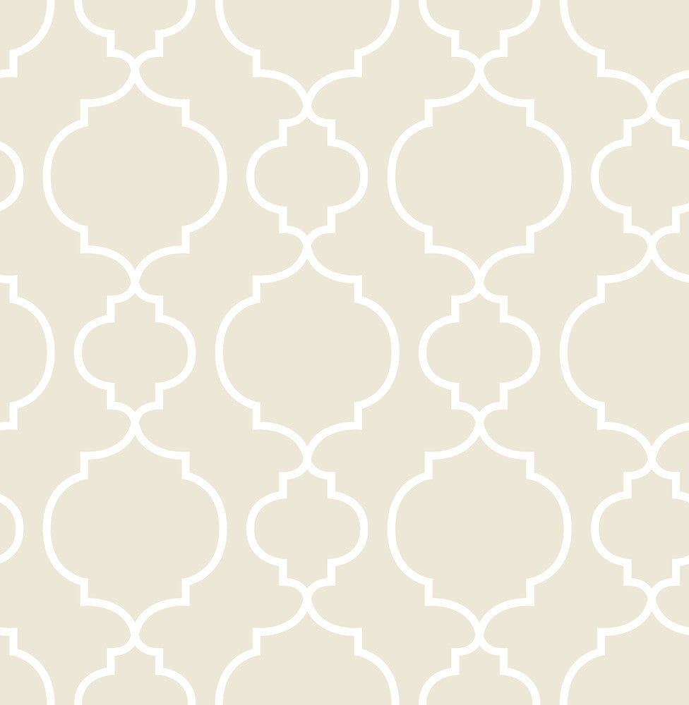 Desiree Taupe Quatrefoil Wallpaper by A-Street Prints Ami Covers about 56.4 square feet 20.5-in by 33-ft long roll Unpasted 10.4 - Fabric Carolina -
