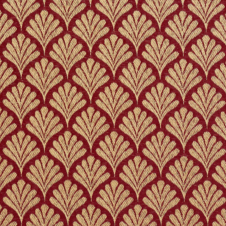 2661 Crimson/Fan by Charlotte Designer Fabric Uptown Jacquards VI 100% Woven Polyester Asia Exceeds 70,000 Wyzenbeek Rubs (Heavy Duty) Horizontal: 1.75" x Vertical: 1.5" 54 Inches - Swanky Fabrics -