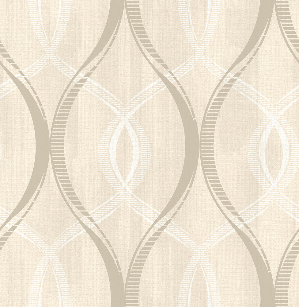 Echo Cream Lattice Wallpaper by Brewster Precision Covers about 56.4 square feet 20.5-in by 33-ft long roll Unpasted 10.5 - Fabric Carolina -