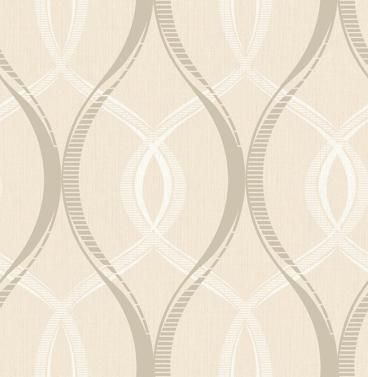 Echo Cream Lattice Wallpaper by Brewster Precision Covers about 56.4 square feet 20.5-in by 33-ft long roll Unpasted 10.5 - Fabric Carolina -