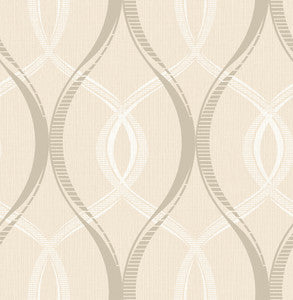 Echo Cream Lattice Wallpaper by Brewster