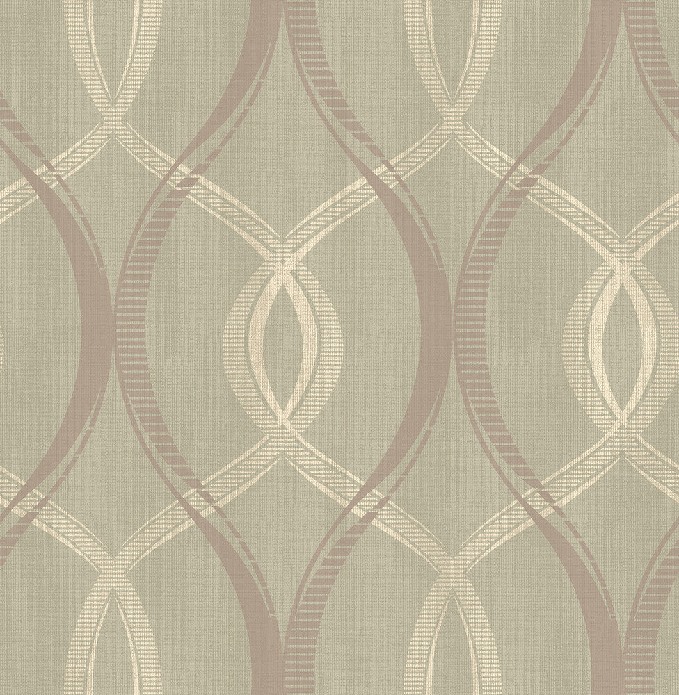 Echo Taupe Lattice Wallpaper by Brewster Precision Covers about 56.4 square feet 20.5-in by 33-ft long roll Unpasted 10.5 - Fabric Carolina -