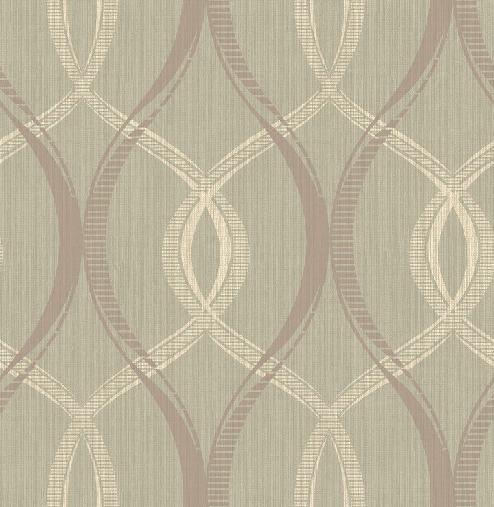 Echo Taupe Lattice Wallpaper by Brewster Precision Covers about 56.4 square feet 20.5-in by 33-ft long roll Unpasted 10.5 - Fabric Carolina -