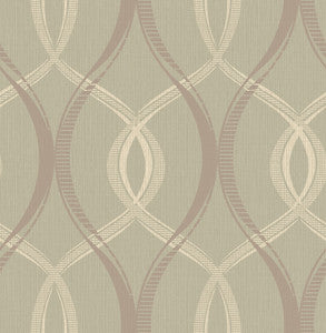 Echo Taupe Lattice Wallpaper by Brewster
