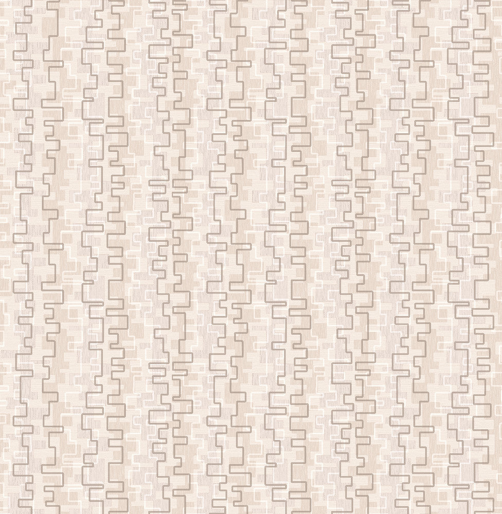 Harmonize Beige Geometric Wallpaper by Brewster Precision Covers about 56.4 square feet 20.5-in by 33-ft long roll Unpasted 21 - Fabric Carolina -