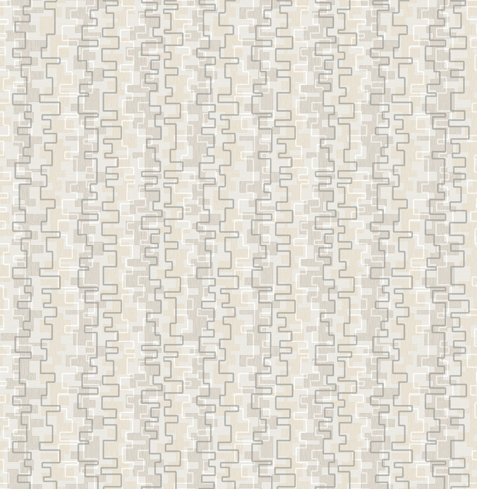 Harmonize Neutral Small Geometric Wallpaper by Brewster Precision Covers about 56.4 square feet 20.5-in by 33-ft long roll Unpasted 21 - Fabric Carolina -