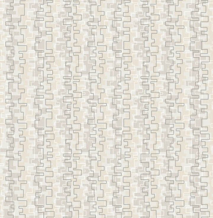 Harmonize Neutral Small Geometric Wallpaper by Brewster Precision Covers about 56.4 square feet 20.5-in by 33-ft long roll Unpasted 21 - Fabric Carolina -