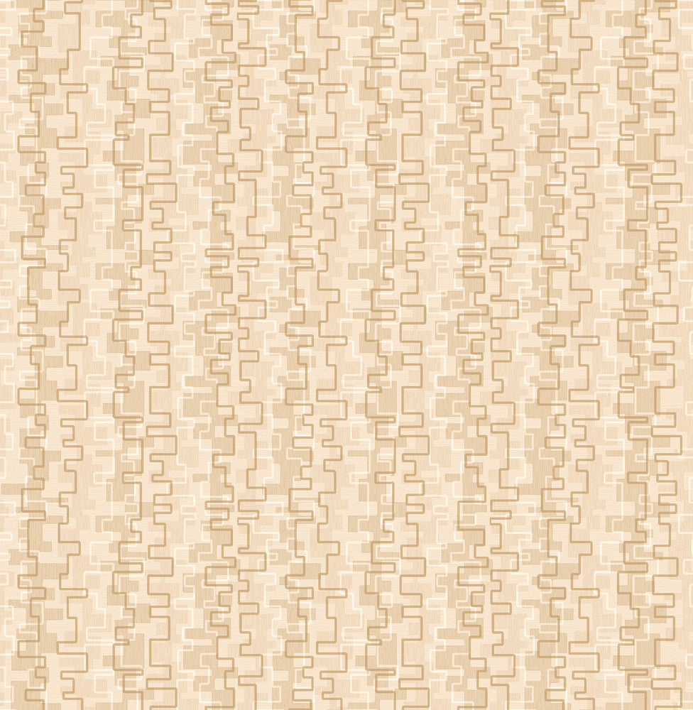 Harmonize Sand Small Geometric Wallpaper by Brewster Precision Covers about 56.4 square feet 20.5-in by 33-ft long roll Unpasted 21 - Fabric Carolina -