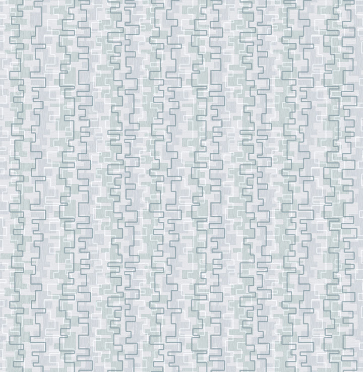 Harmonize Blue Small Geometric Wallpaper by Brewster Precision Covers about 56.4 square feet 20.5-in by 33-ft long roll Unpasted 21 - Fabric Carolina -