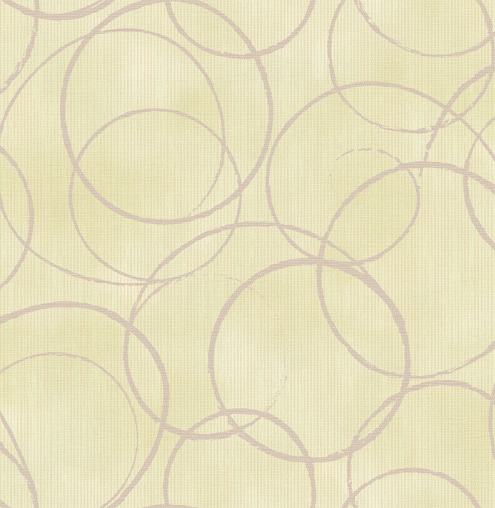Ripple Sand Circle Geometric Wallpaper by Brewster Precision Covers about 56.4 square feet 20.5-in by 33-ft long roll Unpasted 21 - Fabric Carolina -