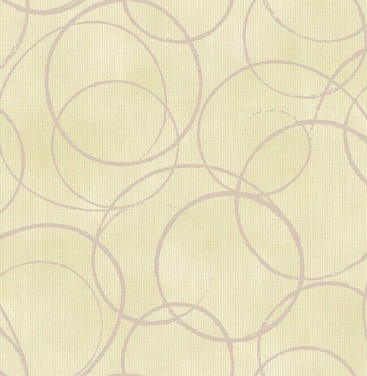 Ripple Sand Circle Geometric Wallpaper by Brewster Precision Covers about 56.4 square feet 20.5-in by 33-ft long roll Unpasted 21 - Fabric Carolina -
