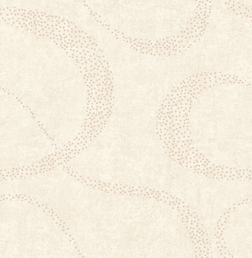 Swirl Cream Scroll Geometric Wallpaper by Brewster Precision Covers about 56.4 square feet 20.5-in by 33-ft long roll Unpasted 21 - Fabric Carolina -