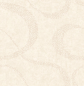 Swirl Cream Scroll Geometric Wallpaper by Brewster