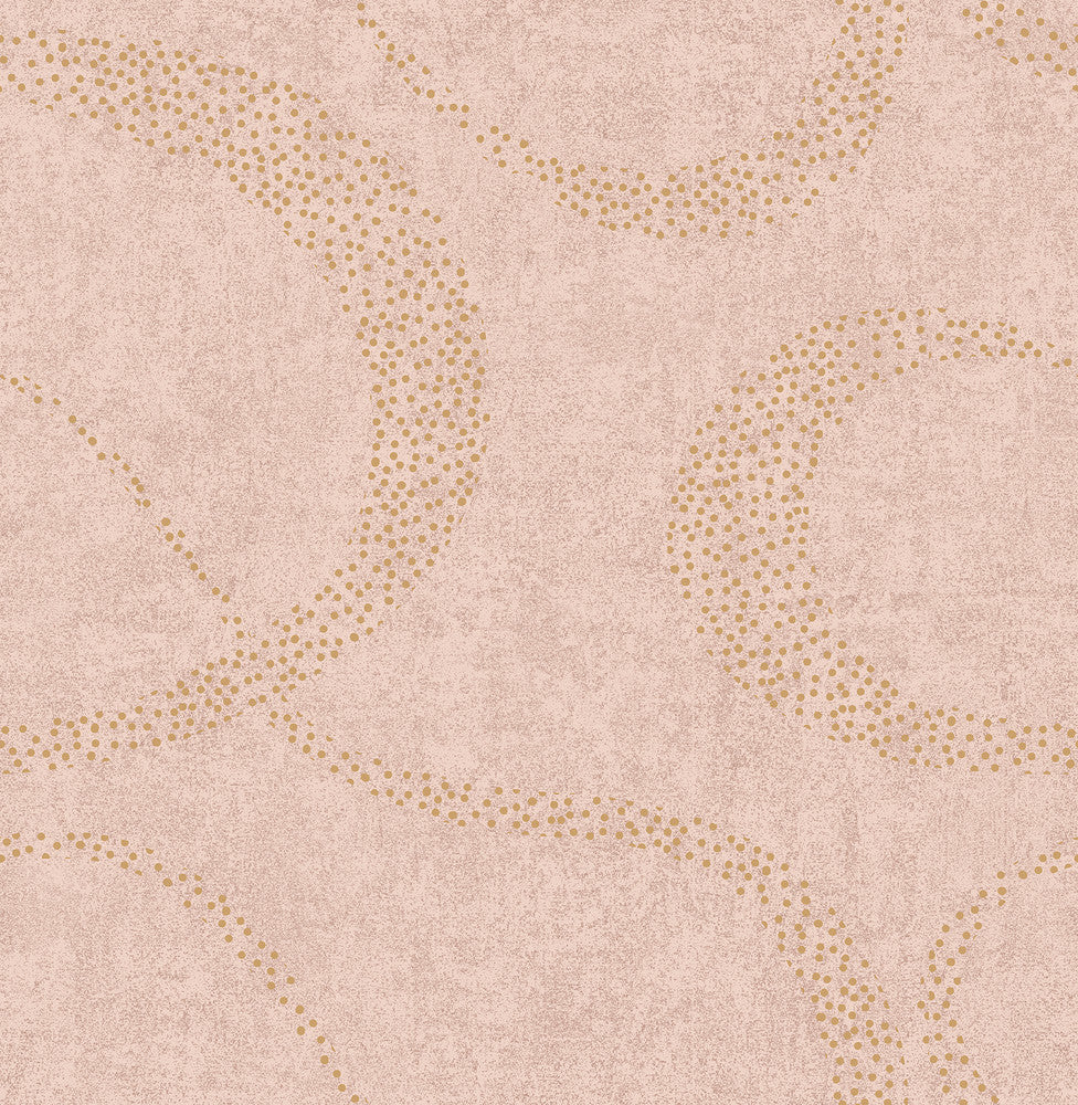 Swirl Pink Scroll Geometric Wallpaper by Brewster Precision Covers about 56.4 square feet 20.5-in by 33-ft long roll Unpasted 21 - Fabric Carolina -