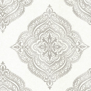 Capella Cream Medallion Wallpaper by Decorline