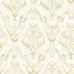 Wiley Cream Lace Damask Wallpaper by Decorline