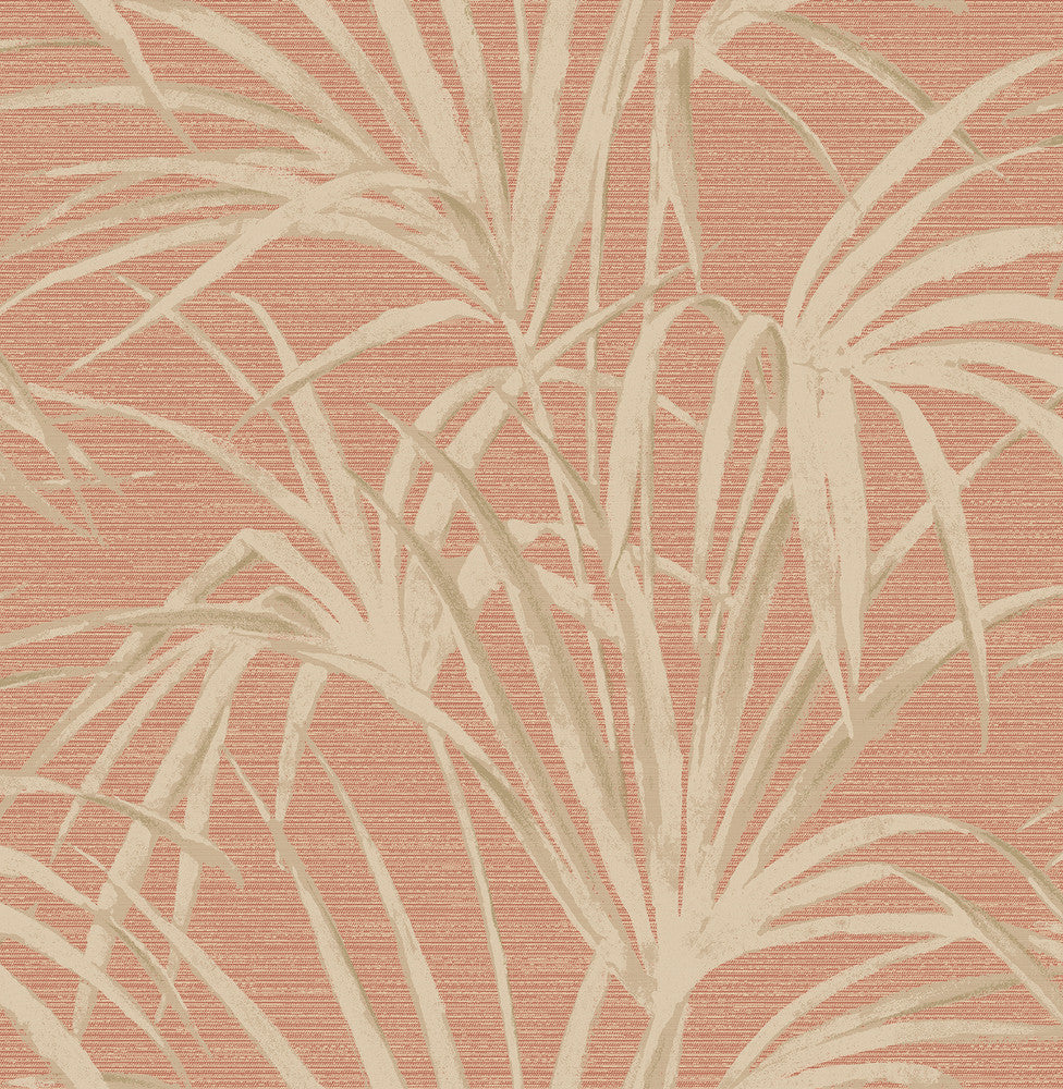 Song Coral Fountain Palm Wallpaper by Beacon House Empress Covers about 56.4 square feet 20.5-in by 33-ft long roll Unpasted 20.8 - Fabric Carolina -