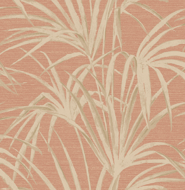Song Coral Fountain Palm Wallpaper by Beacon House Empress Covers about 56.4 square feet 20.5-in by 33-ft long roll Unpasted 20.8 - Fabric Carolina -