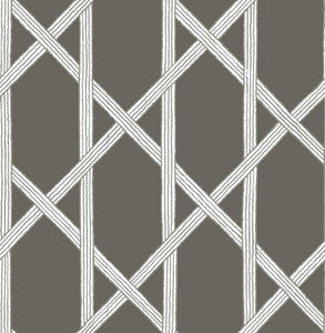 Mandara Charcoal Trellis Wallpaper by Kenneth James