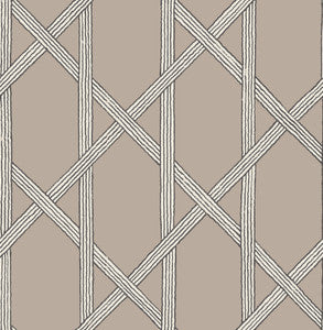 Mandara Taupe Trellis Wallpaper by Kenneth James