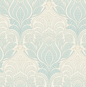 Twill Sage Damask Wallpaper by Kenneth James