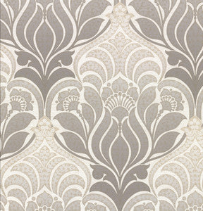 Twill Charcoal Damask Wallpaper by Kenneth James