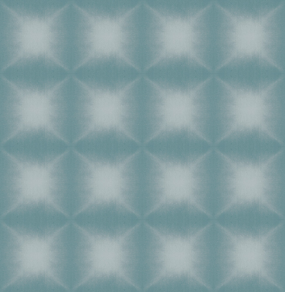 Echo Teal Geometric Wallpaper by Kenneth James Azmaara Covers about 56.4 square feet 20.5-in by 33-ft long roll Unpasted 5.2 - Fabric Carolina -