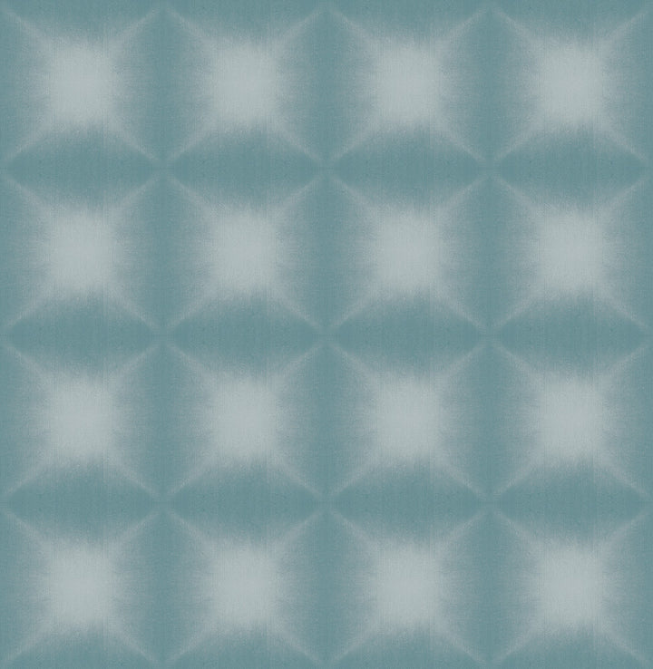 Echo Teal Geometric Wallpaper by Kenneth James Azmaara Covers about 56.4 square feet 20.5-in by 33-ft long roll Unpasted 5.2 - Fabric Carolina -