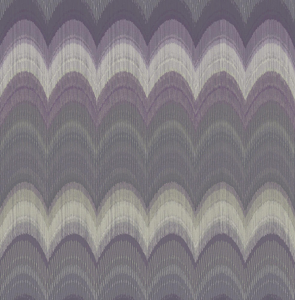 August Purple Wave Wallpaper by Kenneth James Azmaara Covers about 56.4 square feet 20.5-in by 33-ft long roll Unpasted 20.5 - Fabric Carolina -