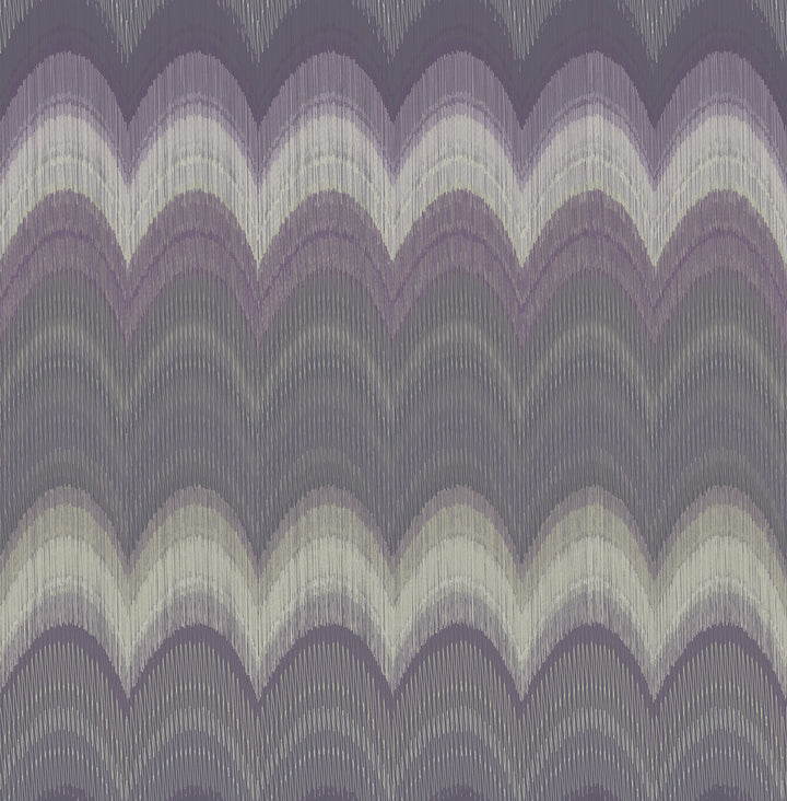 August Purple Wave Wallpaper by Kenneth James Azmaara Covers about 56.4 square feet 20.5-in by 33-ft long roll Unpasted 20.5 - Fabric Carolina -