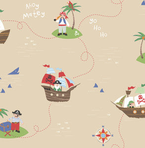 Sand Funny Pirates Wallpaper by Brewster