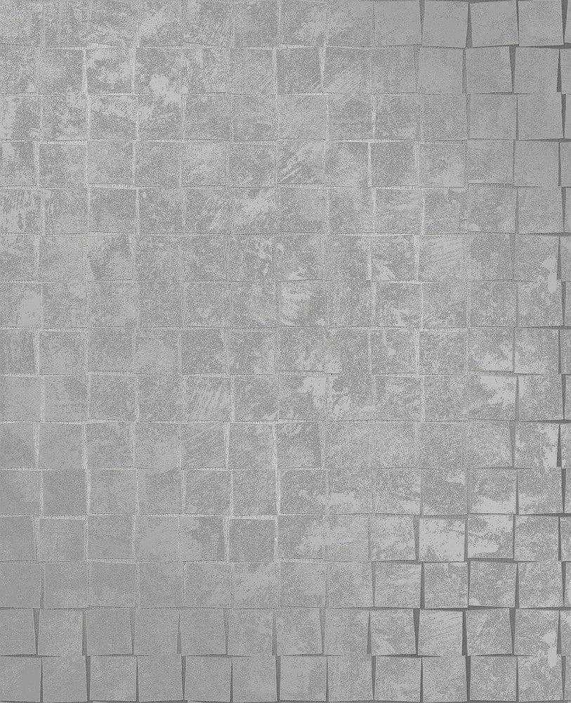 Cubist Silver Geometric Wallpaper by Decorline Evolve Covers about 56.4 square feet 20.5-in by 33-ft long roll Unpasted 25.2 - Fabric Carolina -