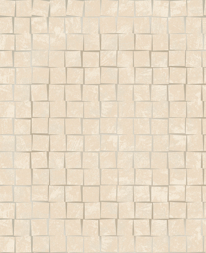 Cubist Taupe Geometric Wallpaper by Decorline Evolve Covers about 56.4 square feet 20.5-in by 33-ft long roll Unpasted 25.2 - Fabric Carolina -