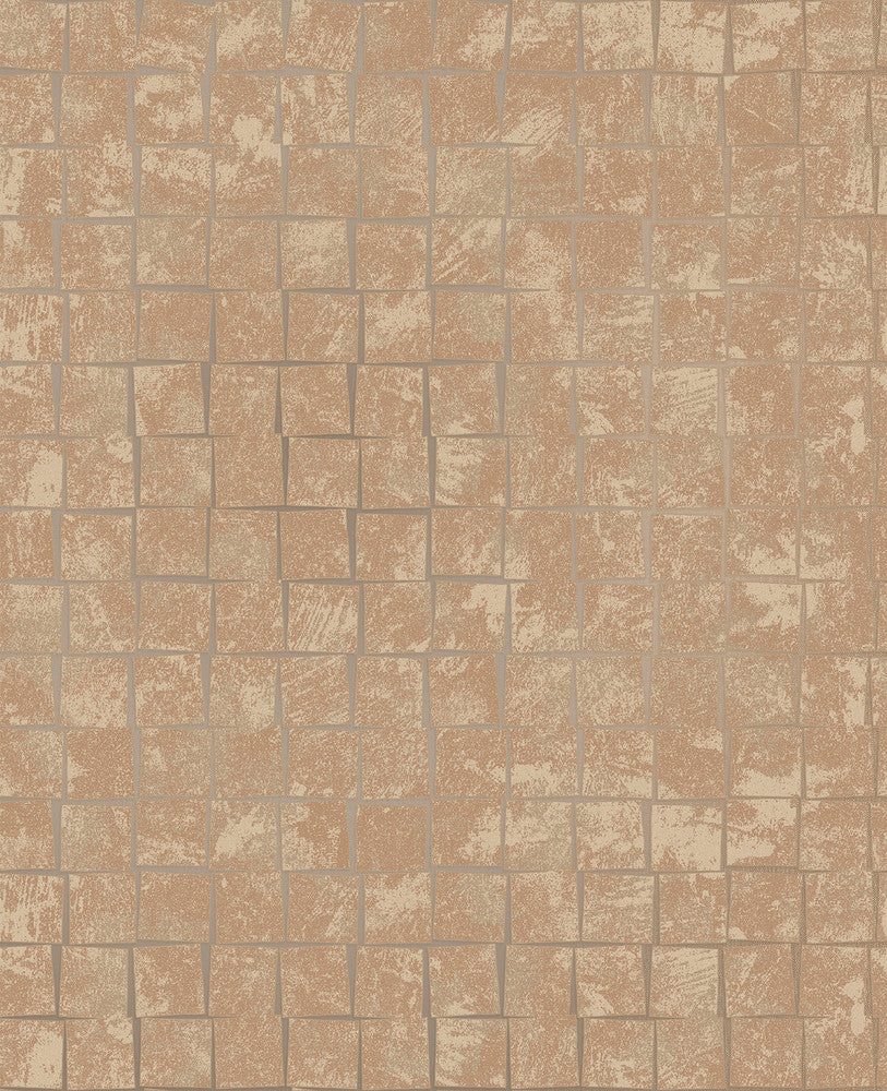 Cubist Copper Geometric Wallpaper by Decorline Evolve Covers about 56.4 square feet 20.5-in by 33-ft long roll Unpasted 25.2 - Fabric Carolina -