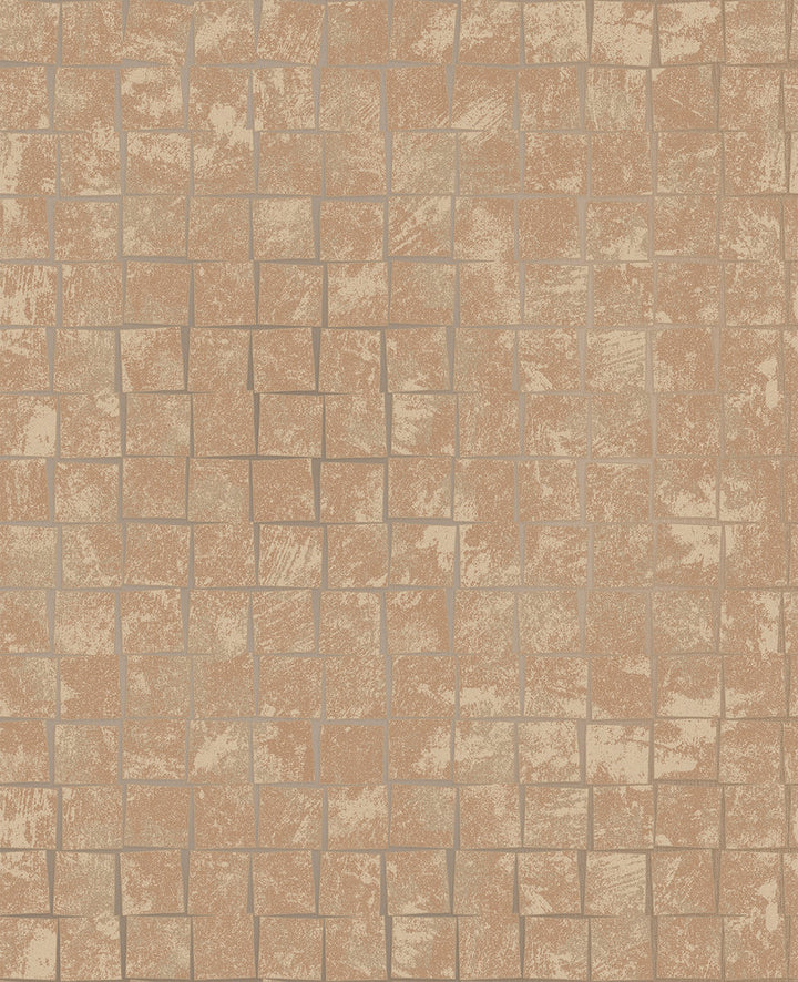 Cubist Copper Geometric Wallpaper by Decorline Evolve Covers about 56.4 square feet 20.5-in by 33-ft long roll Unpasted 25.2 - Fabric Carolina -