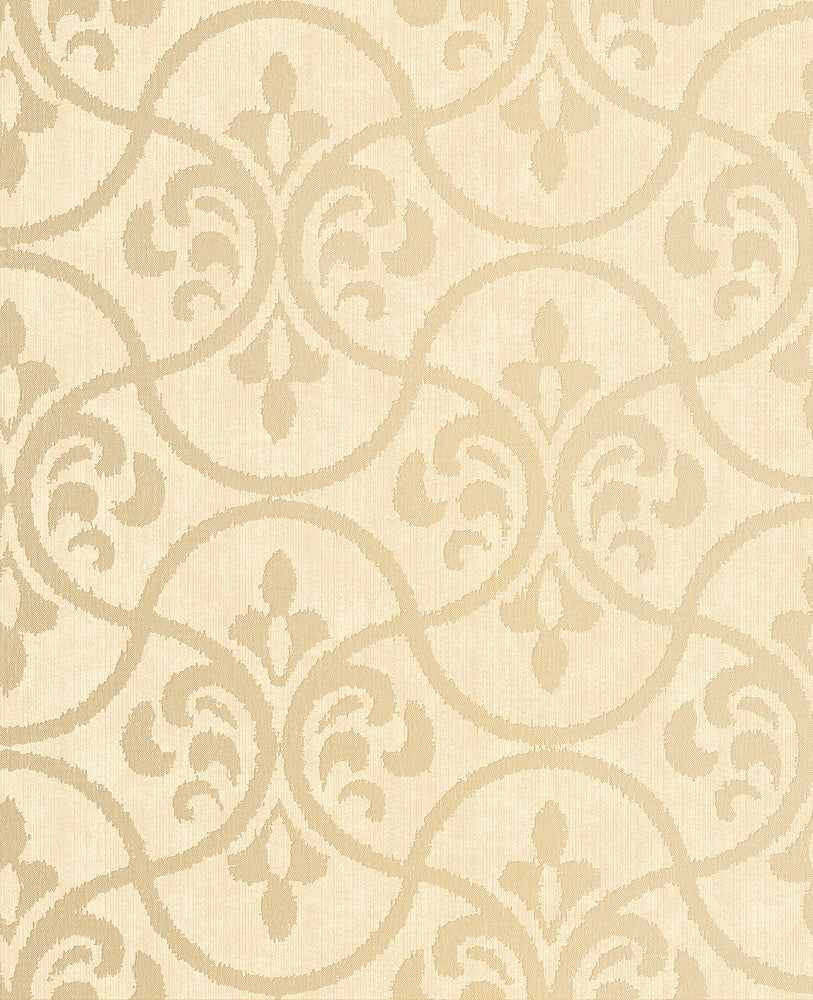 Interlude Gold Ogee Wallpaper by Decorline Evolve Covers about 56.4 square feet 20.5-in by 33-ft long roll Unpasted 12.6 - Fabric Carolina -