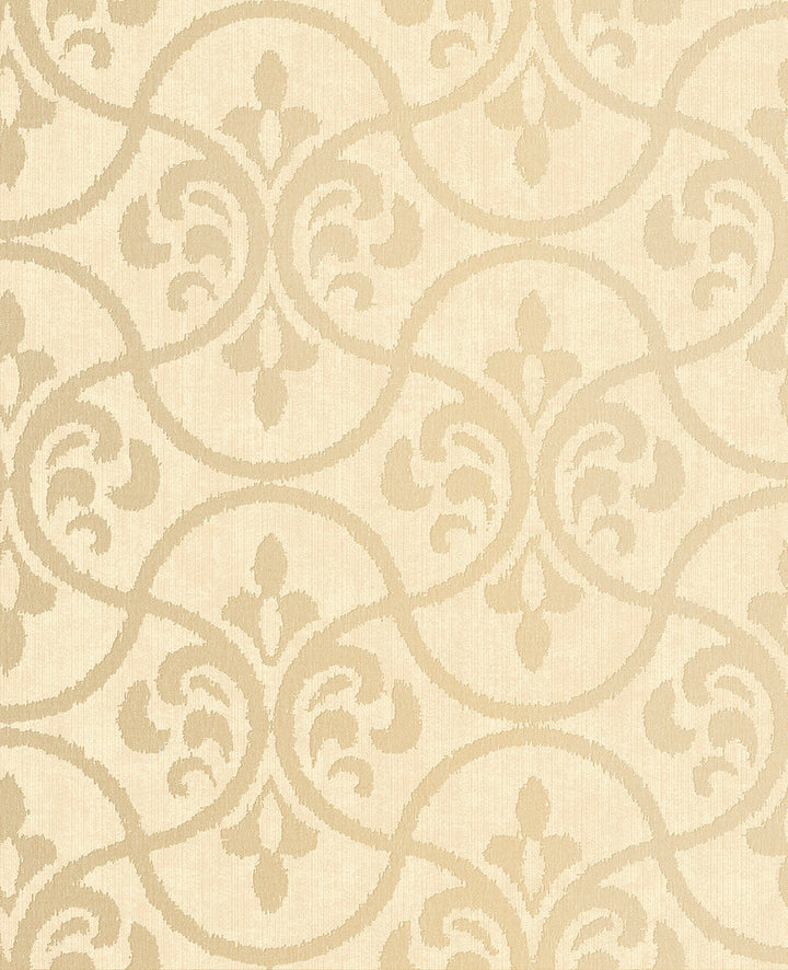 Interlude Gold Ogee Wallpaper by Decorline Evolve Covers about 56.4 square feet 20.5-in by 33-ft long roll Unpasted 12.6 - Fabric Carolina -