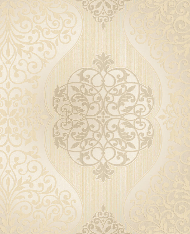 Energico Gold Medallion Wallpaper by Decorline Evolve Covers about 56.4 square feet 20.5-in by 33-ft long roll Unpasted 25.2 - Fabric Carolina -